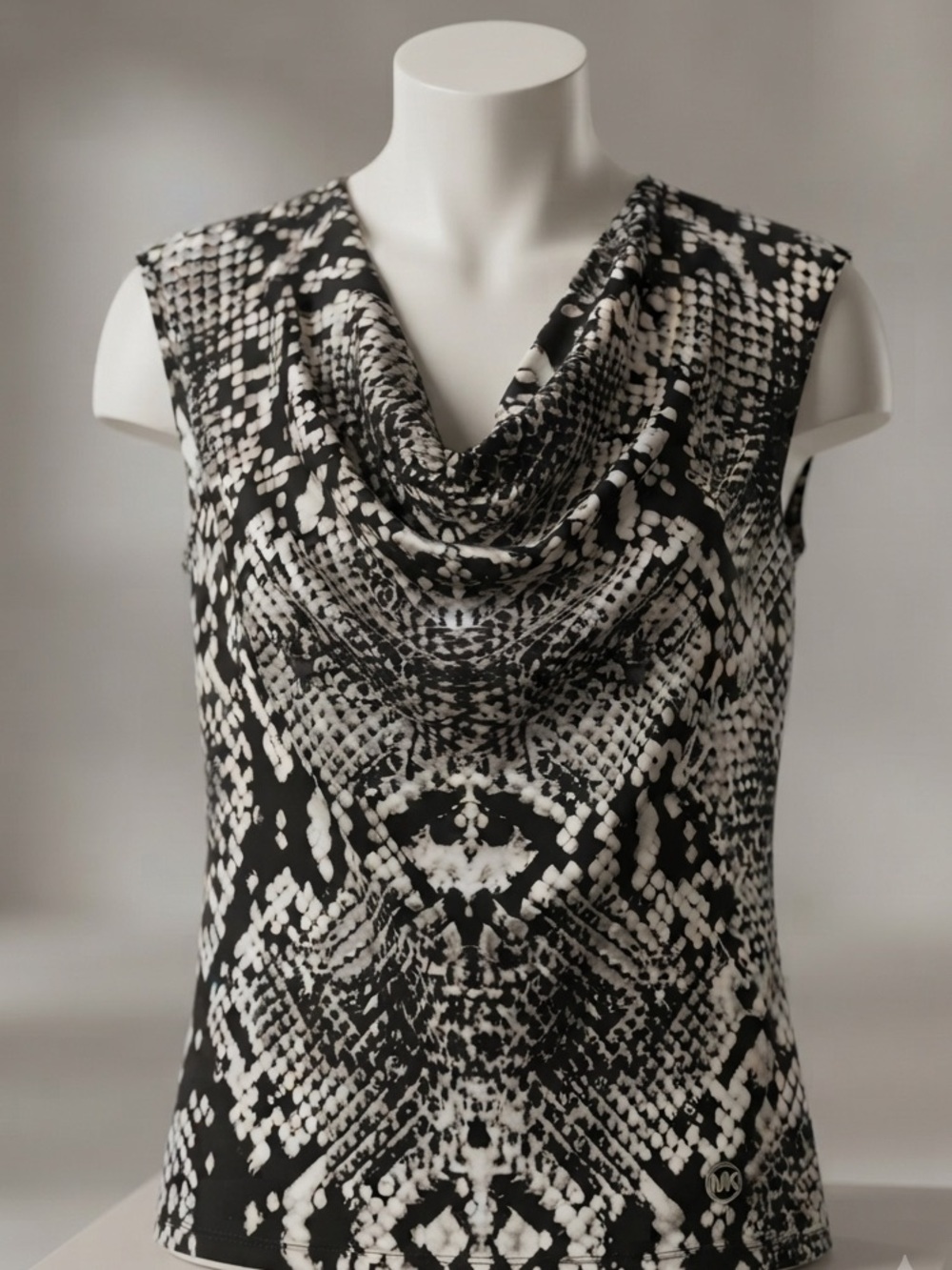 Michael Kors Black & White Animal Print Top